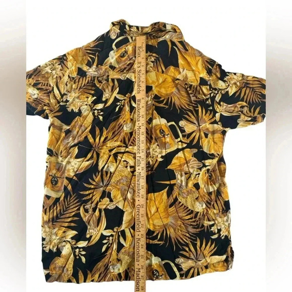 Men's Panama Jack Button Down Hawaiian Shirt Size Large Beer Parrot - Picture 8 of 9